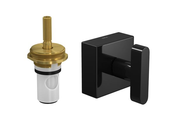 Acabamento para Registro de Pressão 1/2" e 3/4" com Mecanismo 1/2 Volta Black Noir